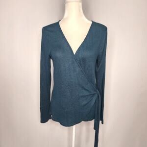🌻3 for $18 Teal Wrap Style Knit Long Sleeve Top